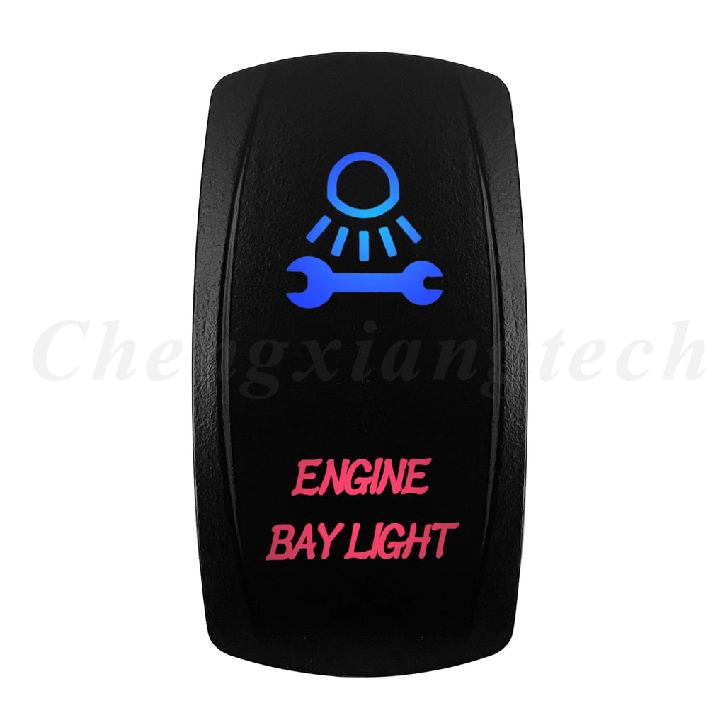 Waterproof 5 Pins SPST On/Off Rocker Switch Blue & Red Led 20A/12V 10A/24V Toggle Switch GPS for Cars,Trucks, RVs, Boats