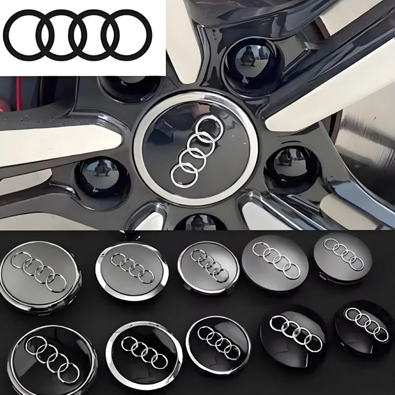 4PCS 60mm 61mm 68mm 69mm 77mm Car Wheel Center Cap Hub Cover Badge For Audi A6 A3 A4 A5 A6 Q2L Q3 Q5 Q7 Q8 R8 Hubcap Accessories