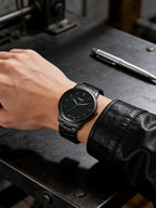 Fossil Minimalist Men's Quartz Watch Ultra Thin Black Stainless Steel Business Luxury Waterproof Wristwatch FS5308
