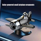 Solar Powered Rotating Airplane Car Dashboard Ornament 360° Auto Spin Decor Airplane Ornaments Car Interior Decoration