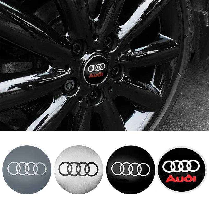 4Pc 56mm Car Wheel Center Hub Cap Rim Cover Emblem Stickers For Audi sline Rs A4 B7 B8 B9 A3 8P 8L 8V A5 A6 C6 C5 C7 A1 A7 A8 Q2