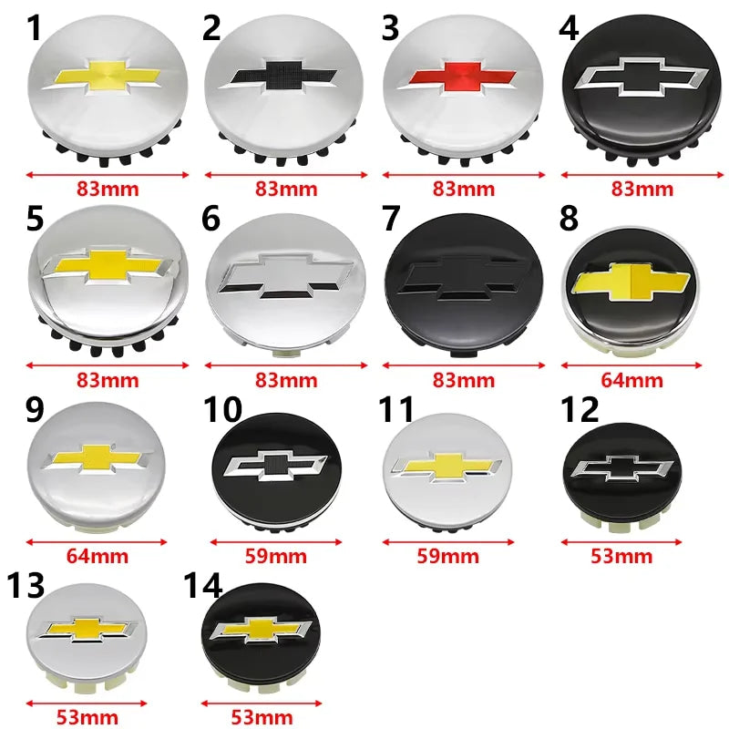 4PCS ABS Car Wheel Center Covers Hub Caps Badge For Chevrolet Malibu AVEO Corvette CRUZE EQUINOx IMPALA LACETTI TRAX ORLANDO