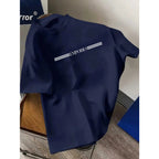 100% pure cotton men's luxurious brand letter print T-shirt, short-sleeved T-shirt, high-quality men's clothing, streetwear