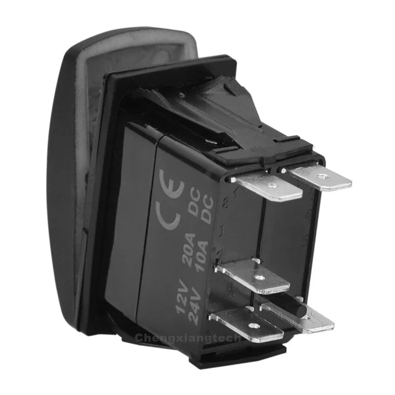 Waterproof 5 Pins SPST On/Off Rocker Switch Blue & Red Led 20A/12V 10A/24V Toggle Switch GPS for Cars,Trucks, RVs, Boats