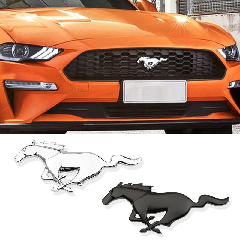 For Ford Mustang Car Sticker Car Front Grille Badge Emblem Rear Trunk Sticker  For Ford Mustang Focus Fiesta Kuga Edge Shelby GT
