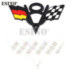 3D V8 Metal Zinc Alloy National Flag Badge Car Adhesive Emblem for Italy France Germany England America US Flag Body Fender