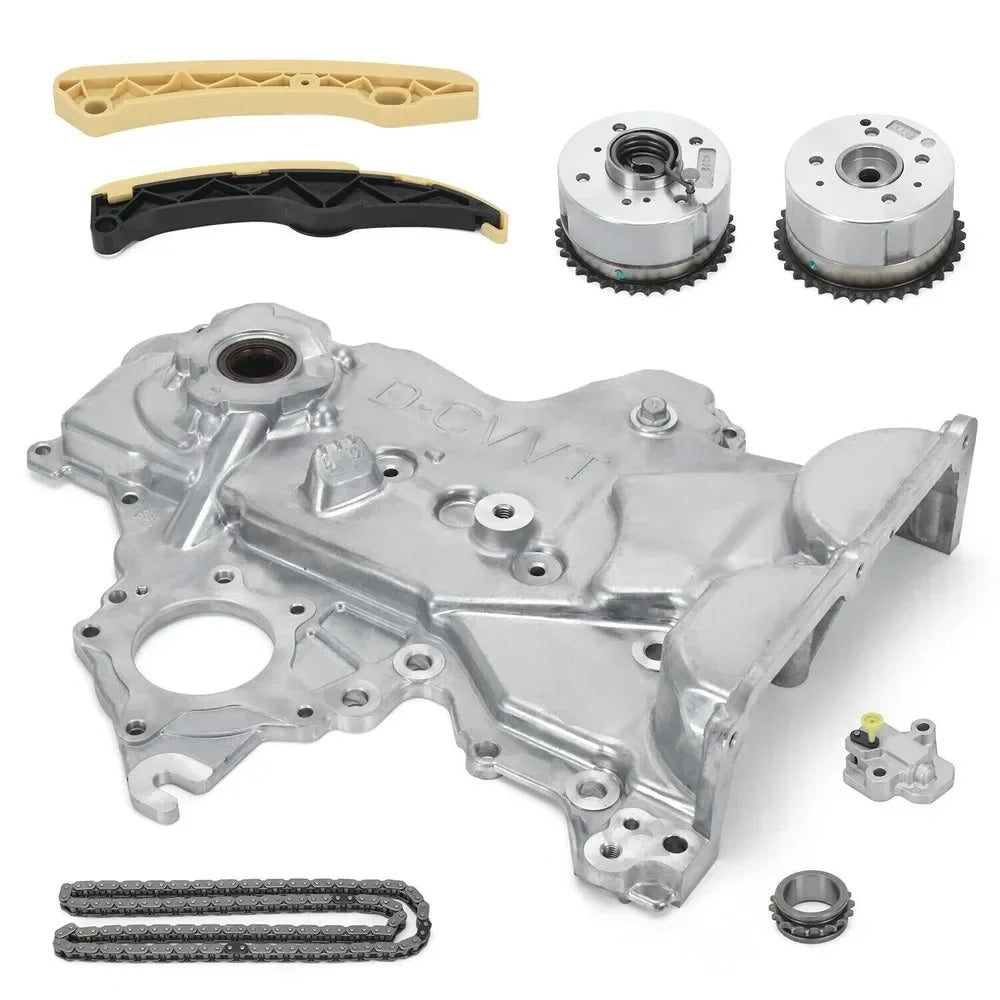 213502B701 243212B620 Timing Chain Kit+VVT Gear+Oil Pump Cover 244202B611 244312B620 For Hyundai Veloster Elantra Kia 12-21