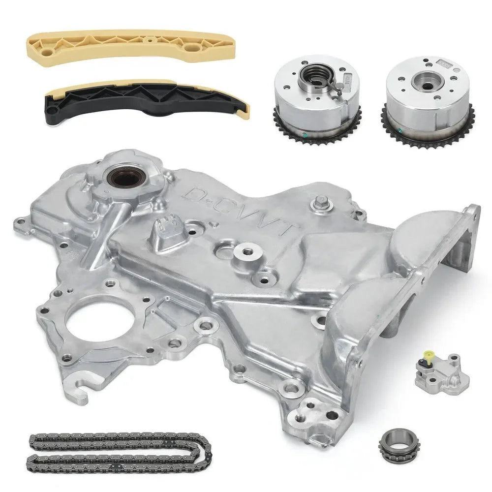 213502B701 243212B620 Timing Chain Kit+VVT Gear+Oil Pump Cover 244202B611 244312B620 For Hyundai Veloster Elantra Kia 12-21