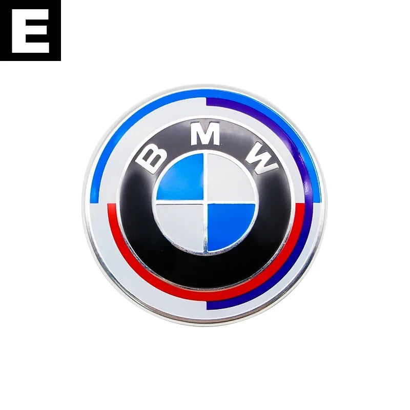 Carbon Fiber 50th Anniversary Front Rear Logo Kit for BMW 82mm 74mm Badge F30 F10 E46 E90  2-Pin Base DIY Replacement Decor Set