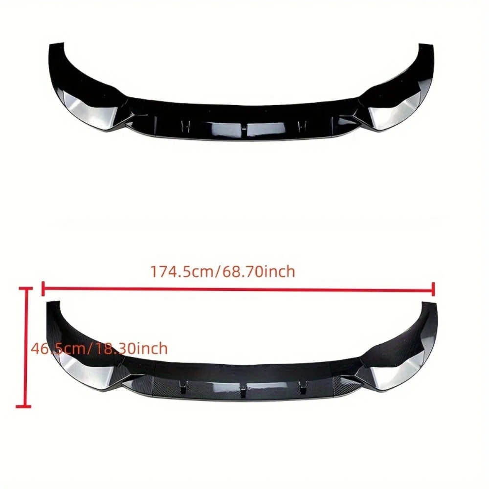 3Pcs Front Bumper Spoiler Lip For BMW X3 X4 G01 G02 Pre Facelift M Pack 2018--2021 Gloss Black/Carbon Look Lower Splitter Blade