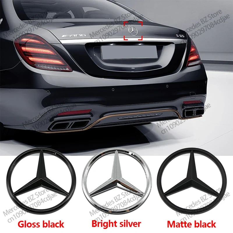3D ABS Rear Star Logo Car Trunk Emblem For Mercedes Benz AMG W203 W204 W205 W212 W213 X253 X156 W166 W167 W176 W177 W223 W117