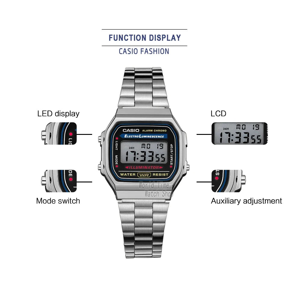 Casio watch silver watch men set brand luxury LED digital Waterproof Quartz men watch Sport military Wrist Watch relogio masculi