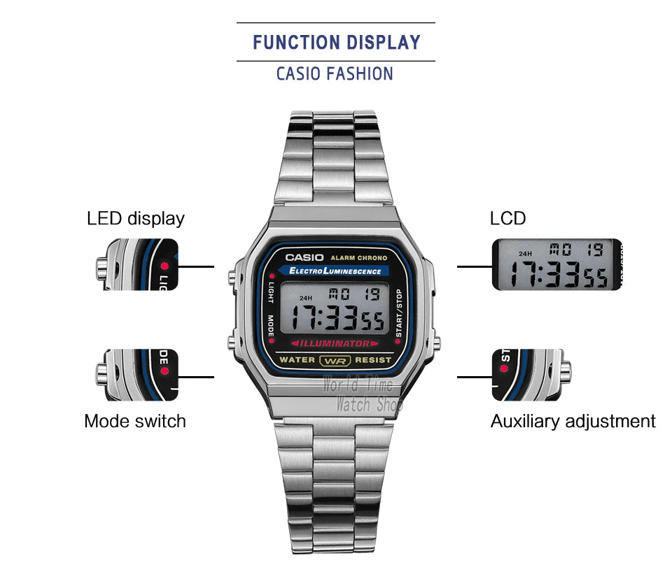Casio watch silver watch men set brand luxury LED digital Waterproof Quartz men watch Sport military Wrist Watch relogio masculi