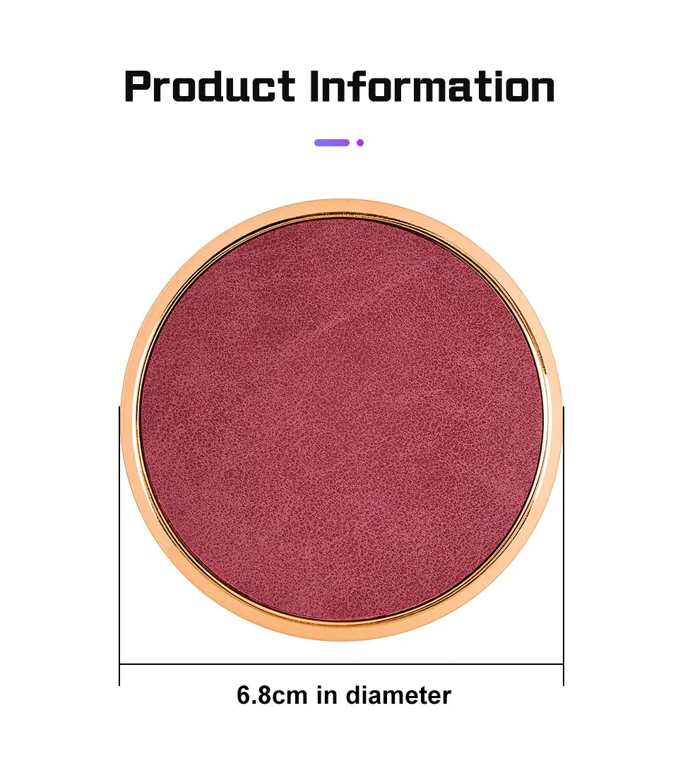 2Pcs Leather Car Coaster Anti-slip Mat Cup Holder Pad For BMW X1 X2 X3 X4 X5 X6 X7 1 3 5 6 7 Series E60 E90 E70 G20 G30 G7