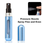 Mini atomizador de botella de Perfume recargable, pulverizador de aluminio, contenedor de líquidos portátil de viaje, herramienta dispensadora de cosméticos, 1 ud.
