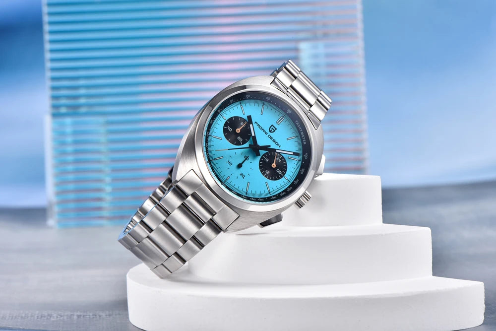 PAGANI DESIGN Panda Mens Watches Quartz Luxury Watch For Men Chronograph VK63 Wristwatches AR Sapphire Waterproof Luminous Clock