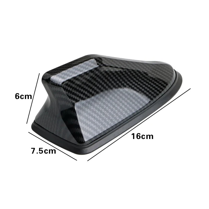 16cm Universal Carbon Fiber Look Car Roof Top Mount Shark Fin Aerial Antenna Toppers Auto Radio AM FM Antenna Signal Amplifier