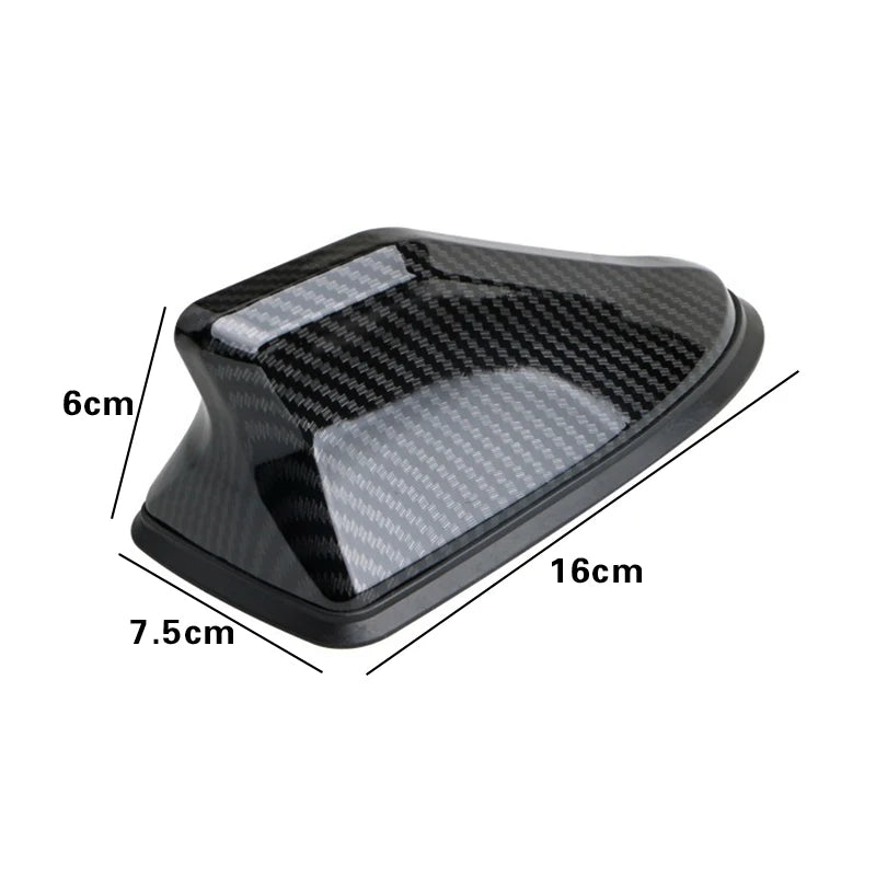 16cm Universal Carbon Fiber Look Car Roof Top Mount Shark Fin Aerial Antenna Toppers Auto Radio AM FM Antenna Signal Amplifier
