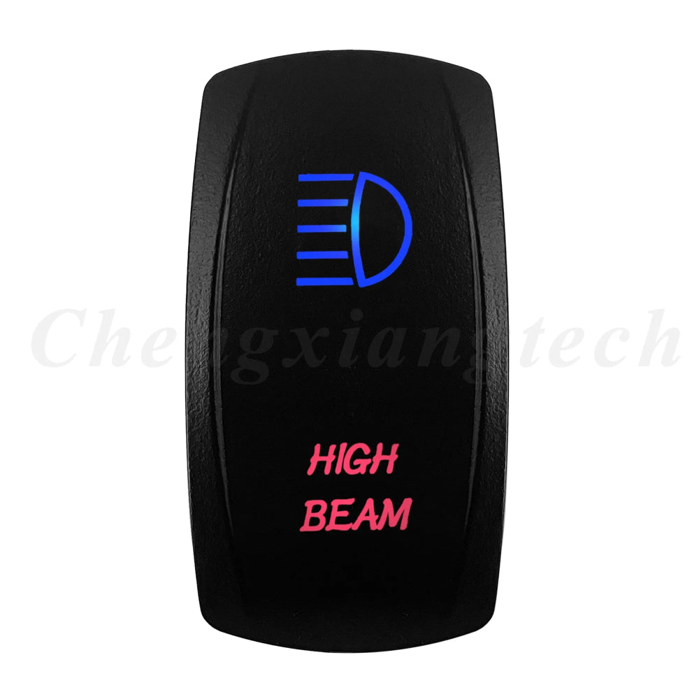 Waterproof 5 Pins SPST On/Off Rocker Switch Blue & Red Led 20A/12V 10A/24V Toggle Switch GPS for Cars,Trucks, RVs, Boats