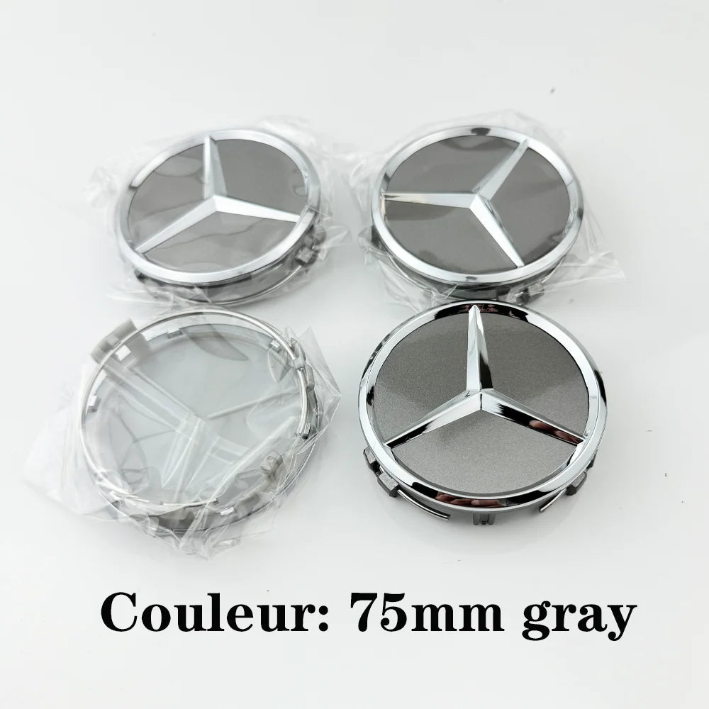 4pcs 75mm Car Wheel Center Caps For Mercedes Benz W203 W204 W205 W212 W213 W222 W223 X253 W176 W177 W117 C118 W166 W167 B/C/E/S