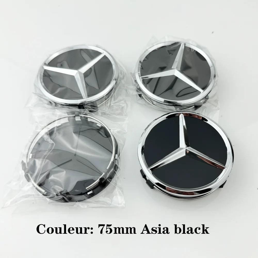 4pcs 75mm Car Wheel Center Caps For Mercedes Benz W203 W204 W205 W212 W213 W222 W223 X253 W176 W177 W117 C118 W166 W167 B/C/E/S
