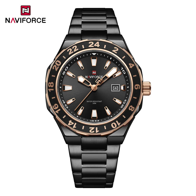 NAVIFORCE Luxury Watch for Men Quartz 3ATM Waterproof Stainless Steel Watches Business Fashion Men's Wristwatch2025