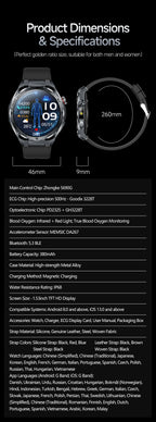 2026 New ECG AI Health Smartwatch for Men 1.53"AMOLED BP/Heart Rate Monitor BT Call IP68 Waterproof Smart Watch for Android IOS