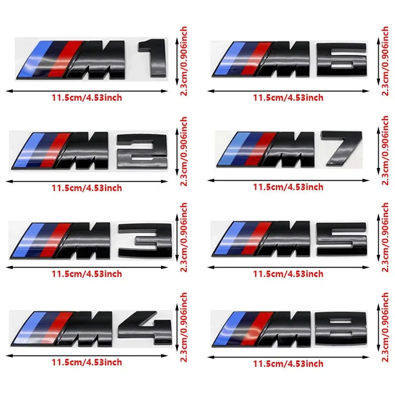 3D ABS M Emblem Trunk Lid Sticker For BMW M1 M2 M3 M4 M5 M6 M7 M8 E46 E36 E34 F10 E90 F30 E60 E53 E30 E92 E Series