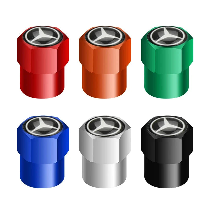 Car Tire Valve caps Emblem metal sticker For Mercedes Benz W203 W204 W168 GLC GLE CLA accessories Interior Mouldings YZQMM-BENC