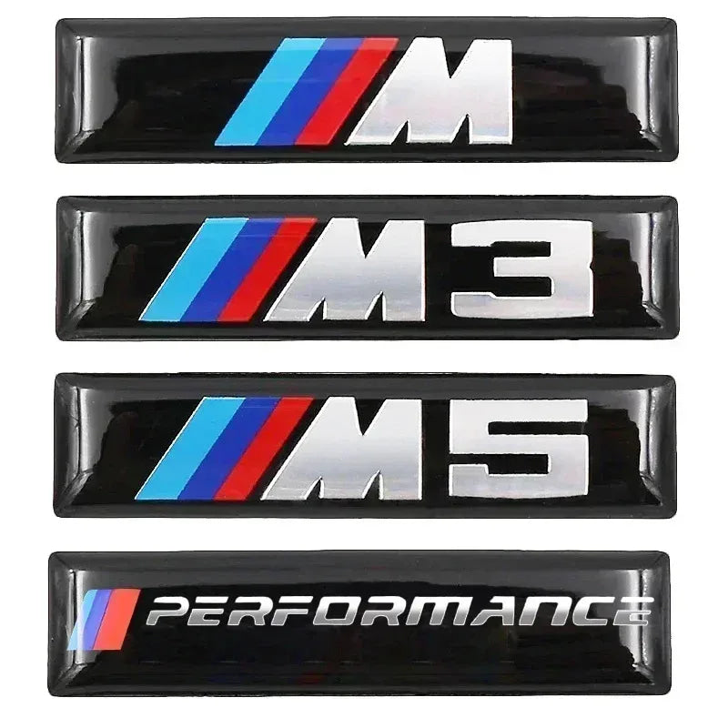Silicone car badge sticker BMW M M3 M5 performance E36 E46 E39 E53 E90 E60 E61 E93 E87 F10 X1 X3 X5 full range accessories