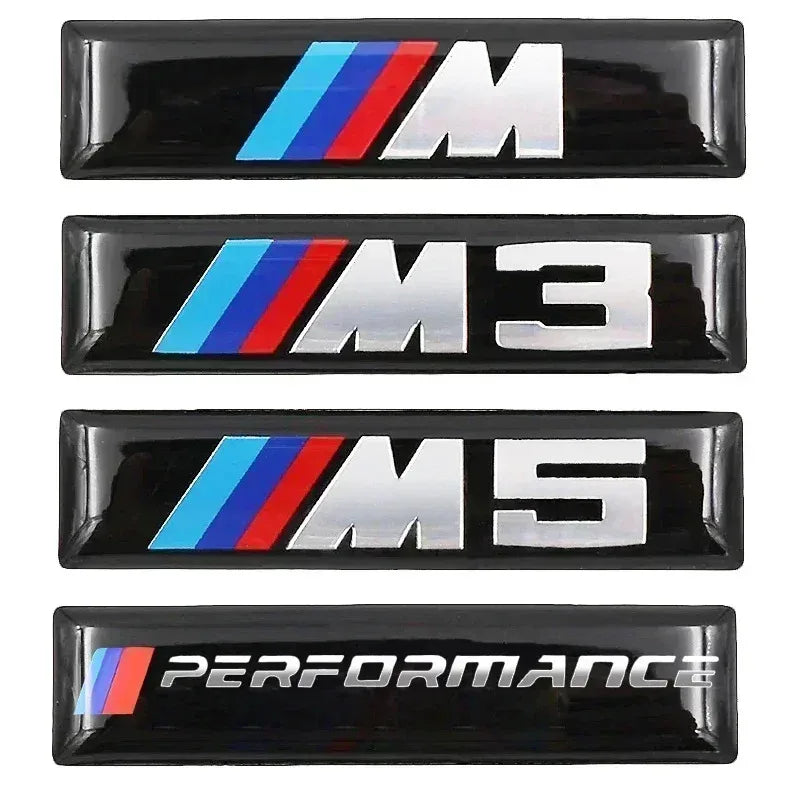 Silicone car badge sticker BMW M M3 M5 performance E36 E46 E39 E53 E90 E60 E61 E93 E87 F10 X1 X3 X5 full range accessories
