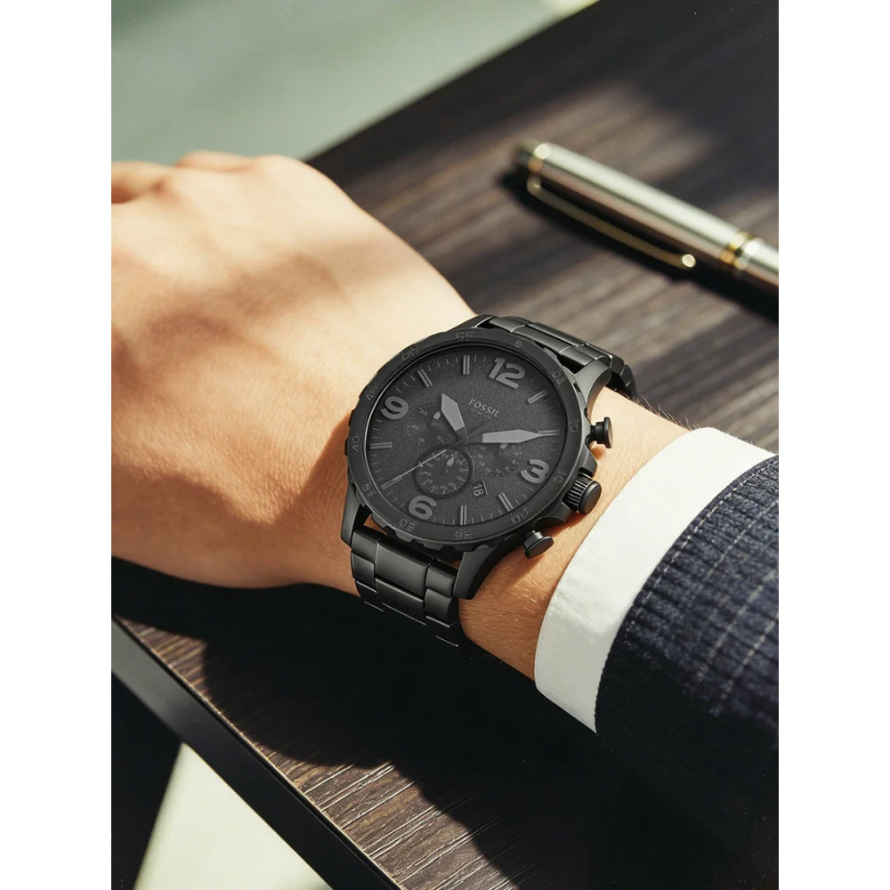 FOSSIL Men's Watch Original JR1401 Black Stainless Steel Chronograph Luxury Sport Quartz Wristwatch Relogio Masculino Reloj Homb