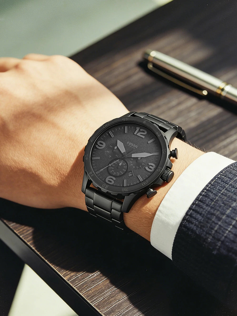 FOSSIL Men's Watch Original JR1401 Black Stainless Steel Chronograph Luxury Sport Quartz Wristwatch Relogio Masculino Reloj Homb