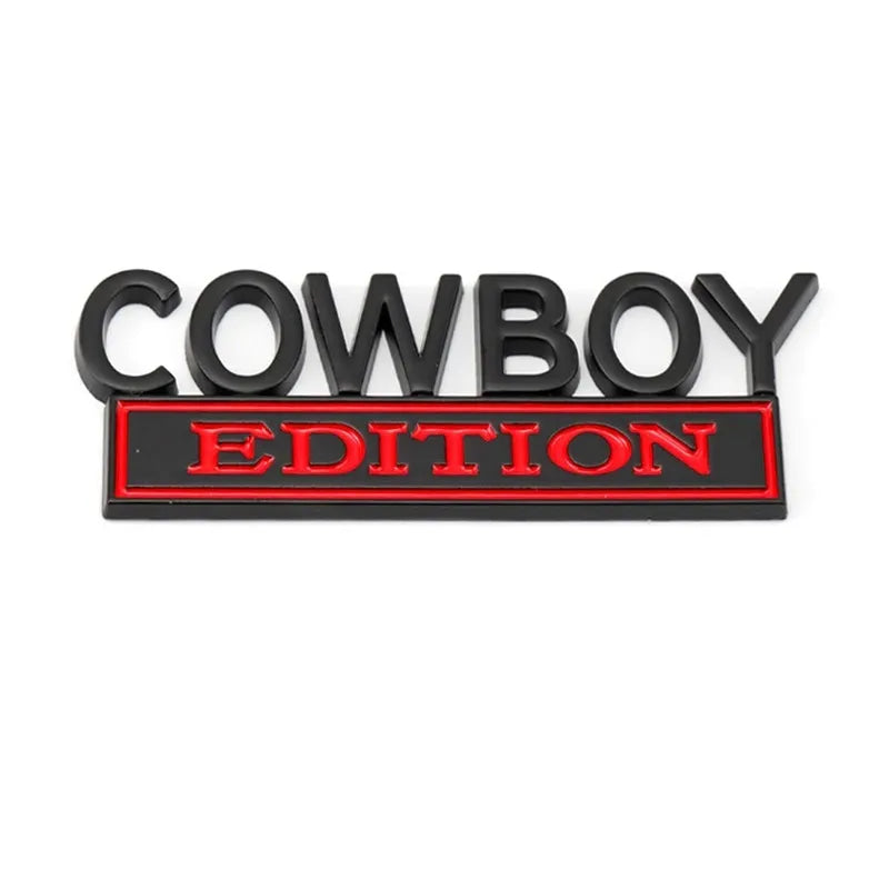 COWBOY EDITION COOL Car 3D Metal Front Hood Grille Emblem Badge Decal Sticker Auto Pickup Tail Trunk Body Styling Accessories
