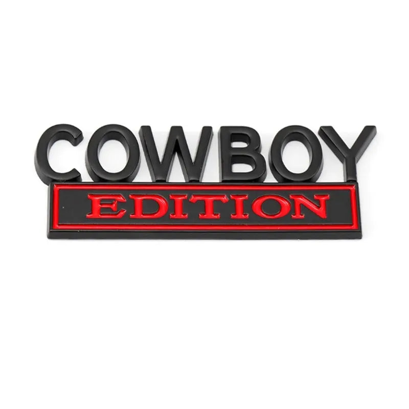 COWBOY EDITION COOL Car 3D Metal Front Hood Grille Emblem Badge Decal Sticker Auto Pickup Tail Trunk Body Styling Accessories
