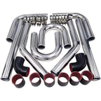 2 Inch Universal Turbo Intercooler Piping +Silicone Coupler + Clamp Kit Aluminum
