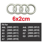 For Audi Alloy Car Steering Wheel Emblem Replaced Sticker A6 A6L A3 A4L A5 A7 A8L A1 Q6 Q7 Q8 TT S5 S7 S8 RS7 RS6 Side Decals