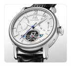 Shanghai Watch Skeletonized Flywheel Men's Mechanical Watch 42mm Automatic Watches Retrograde Calendar Sapphire Wristwatch S8924