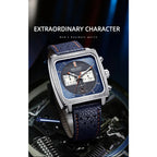 MEGIR 2182 Luxury Fashion Sports Chronograph Multi-Functional Military Leather Date Wristwatches for Men Relogio Masculino