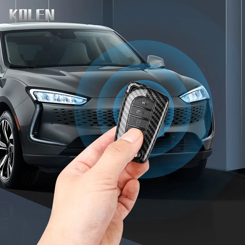 For Toyota Camry RAV4 Forturner Hilux Auris Corolla Avensis Verso Yaris Aygo Scion TC ABS Carbon Fiber Style Car Key Case Cover