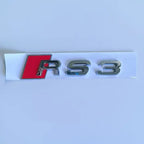Modified Sticker for Audi RS3 2016 2017 2018 2019 2020 Sline Emblem ABS Glossy Black Silver Car Front Grille Rear Trunk Badge