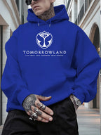 2025Men'S Hoodie with "TOMORROWLAND" Graphic - Casual Pullover Sweatshirt Long Sleeve Regular Fit Fall/Winter Casual Wear Hoodie