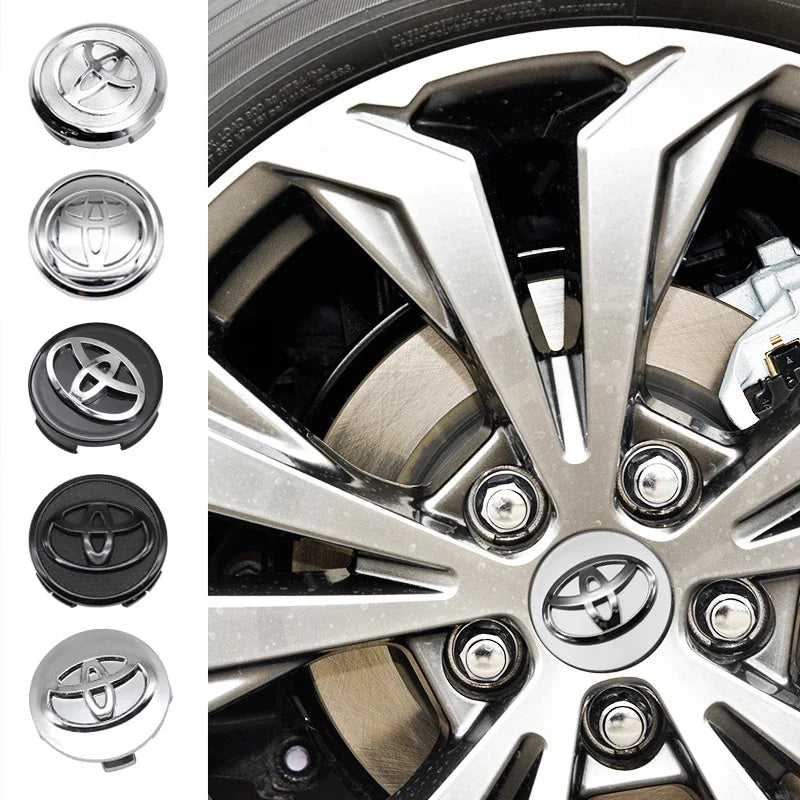 4Pcs 57/62mm Car Wheel Center Hub Cap Rim Cover For Toyota Corolla RAV4 LEVIN Yaris C-HR Camry Prado Prius Car Auto Accessories