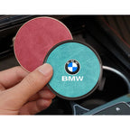 2Pcs Leather Car Coaster Anti-slip Mat Cup Holder Pad For BMW X1 X2 X3 X4 X5 X6 X7 1 3 5 6 7 Series E60 E90 E70 G20 G30 G7