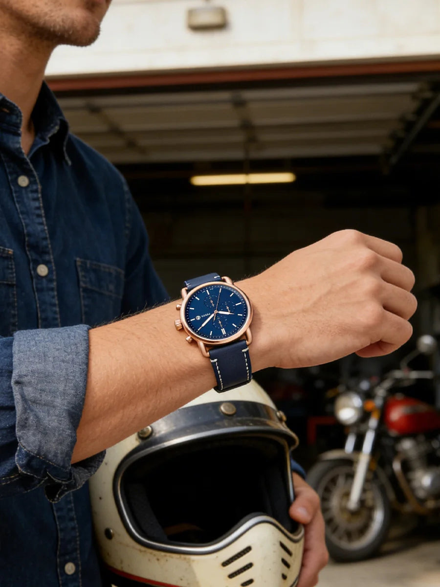 Fossil FS5404 Men Quartz Watch Chronograph Genuine Leather Strap Rose Gold Casual Business Wristwatch Relogio Masculino