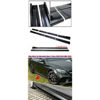 For 2015+ Mercedes-Benz Accessories W205 C63 C43 4Doors AMG C-Class Side Skirt Extension Diffusor 8Pcs ABS Lip