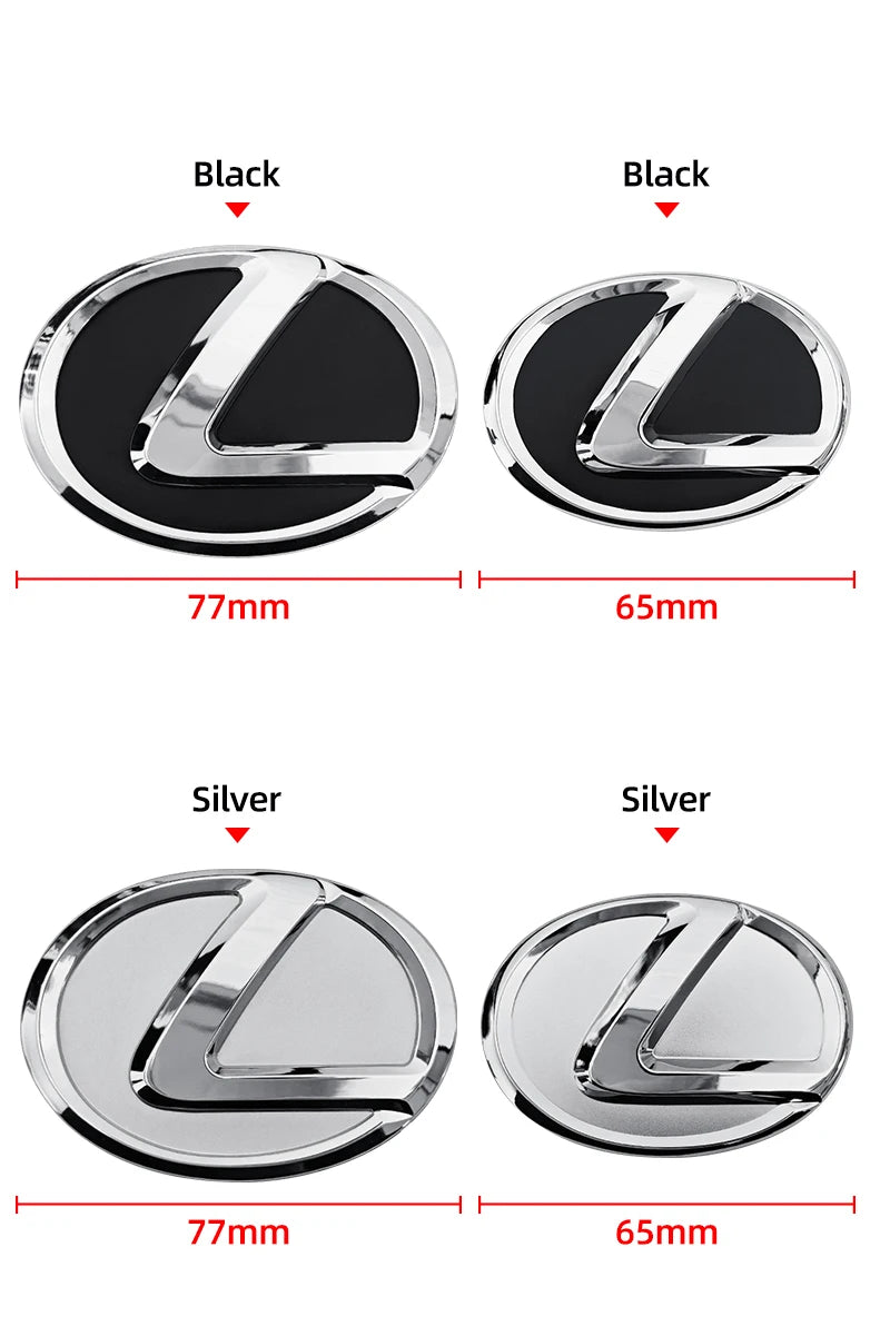 For Lexus ES240 ES250 IS250 LX460 RX270 RX300 RX350 65mm 77mm Metal Steering Wheel Emblem Logo Badge Sticker Decal Accessory