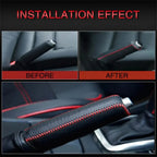 Funda de freno de mano, empuñaduras de freno de mano de cuero genuino para Mazda 6, cubierta de cuero Natural en el freno de mano, accesorios interiores para coche