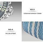 CADISEN Deep Explorer 2025 New Automatic Mechanical Watch Man Canvas Strap Wristwatch MIYOTA  Luxury Luminous Waterproof Watches