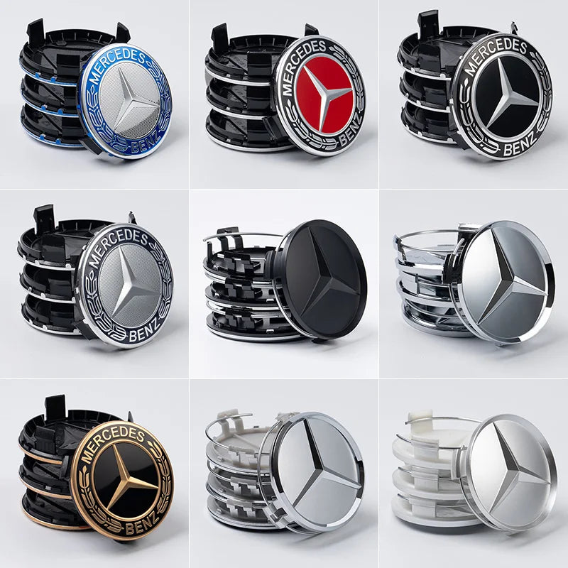 QQ 75MM Car Styling Wheel Center Covers Hub Caps Replacement  Mercedes Benz W211 W203 W204 W210 W124 AMG W202 CLA W212 W220 W205